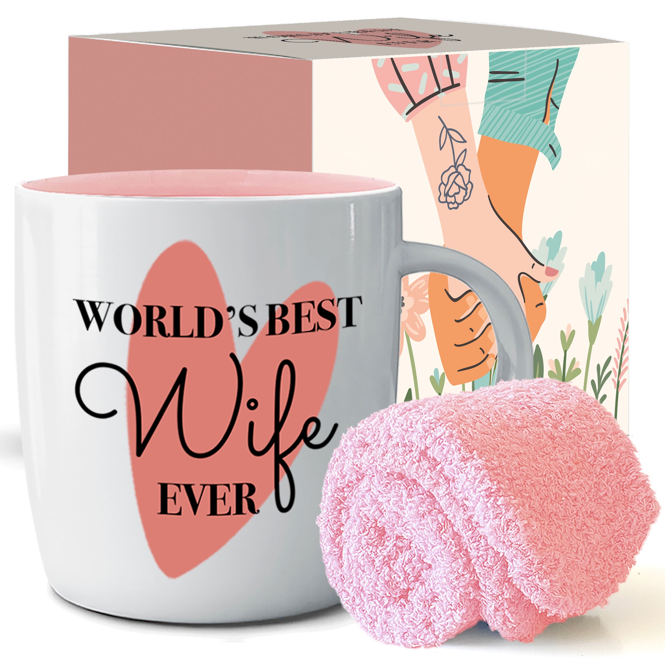 World’s Best Wife Mug & Cozy Socks – Sweet Gift Set