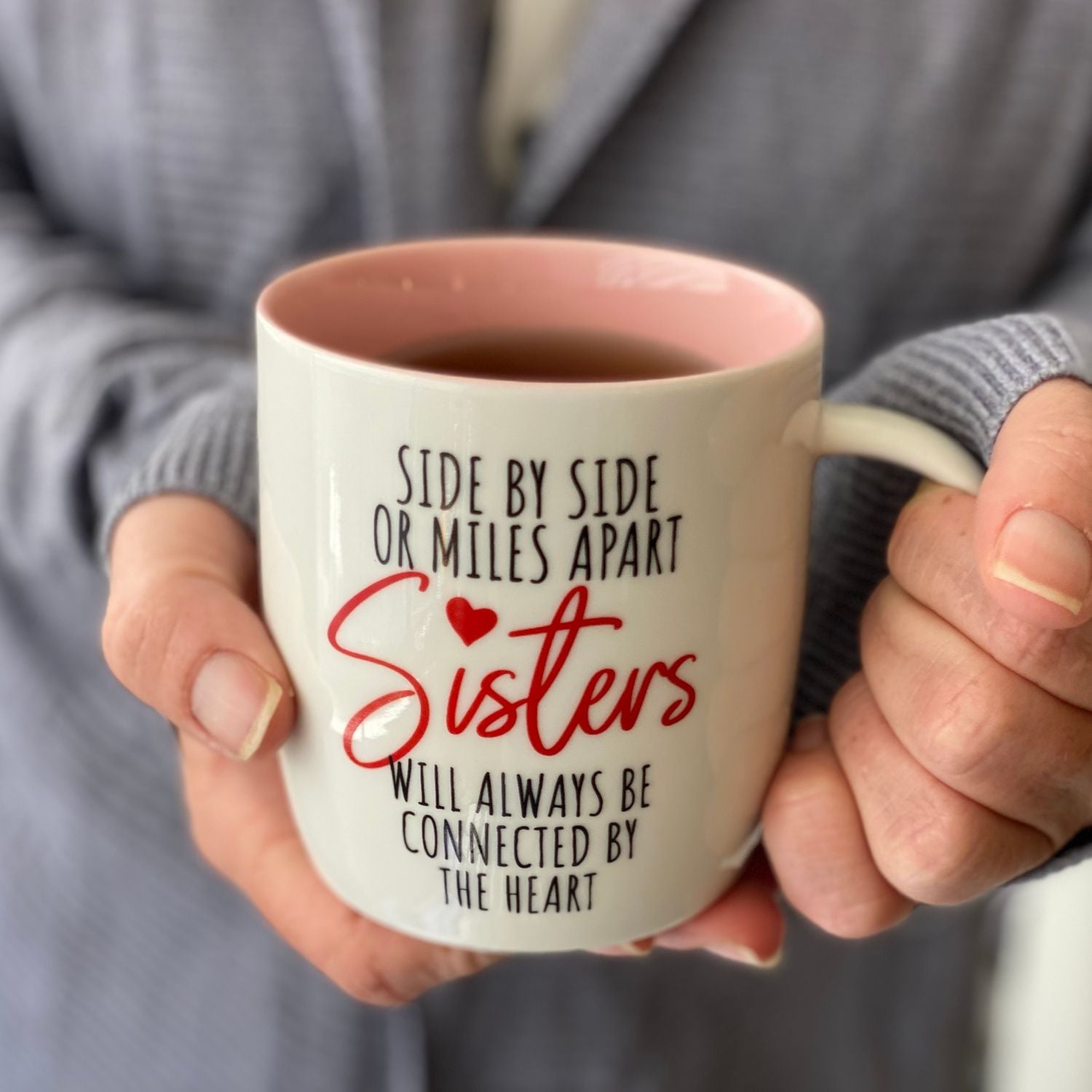 Sisters Mug & Cozy Socks Gift Set – Always Connected by the Heart