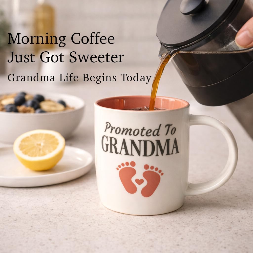 Promoted to Grandma and Grandpa footprint mug set – Triple Gifffted gift, photo 2