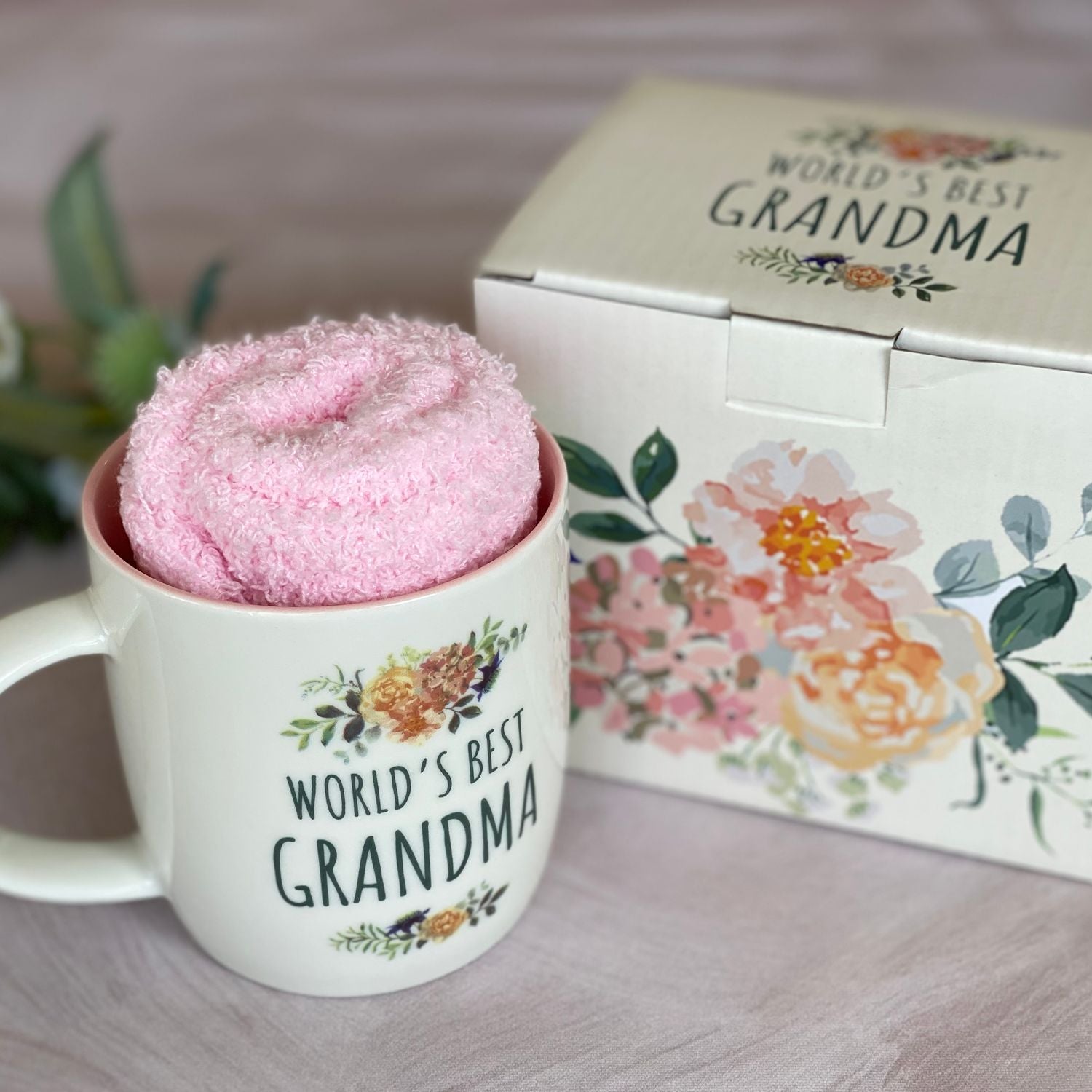 World’s Best Grandma Mug &amp; Cozy Socks Gift Set