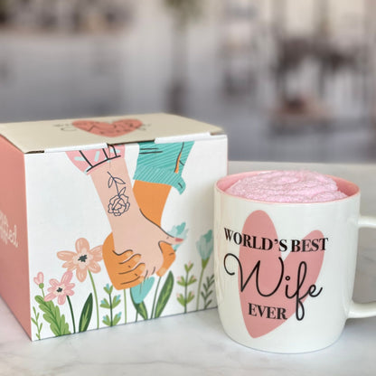 World’s Best Wife Mug &amp; Cozy Socks – Sweet Gift Set