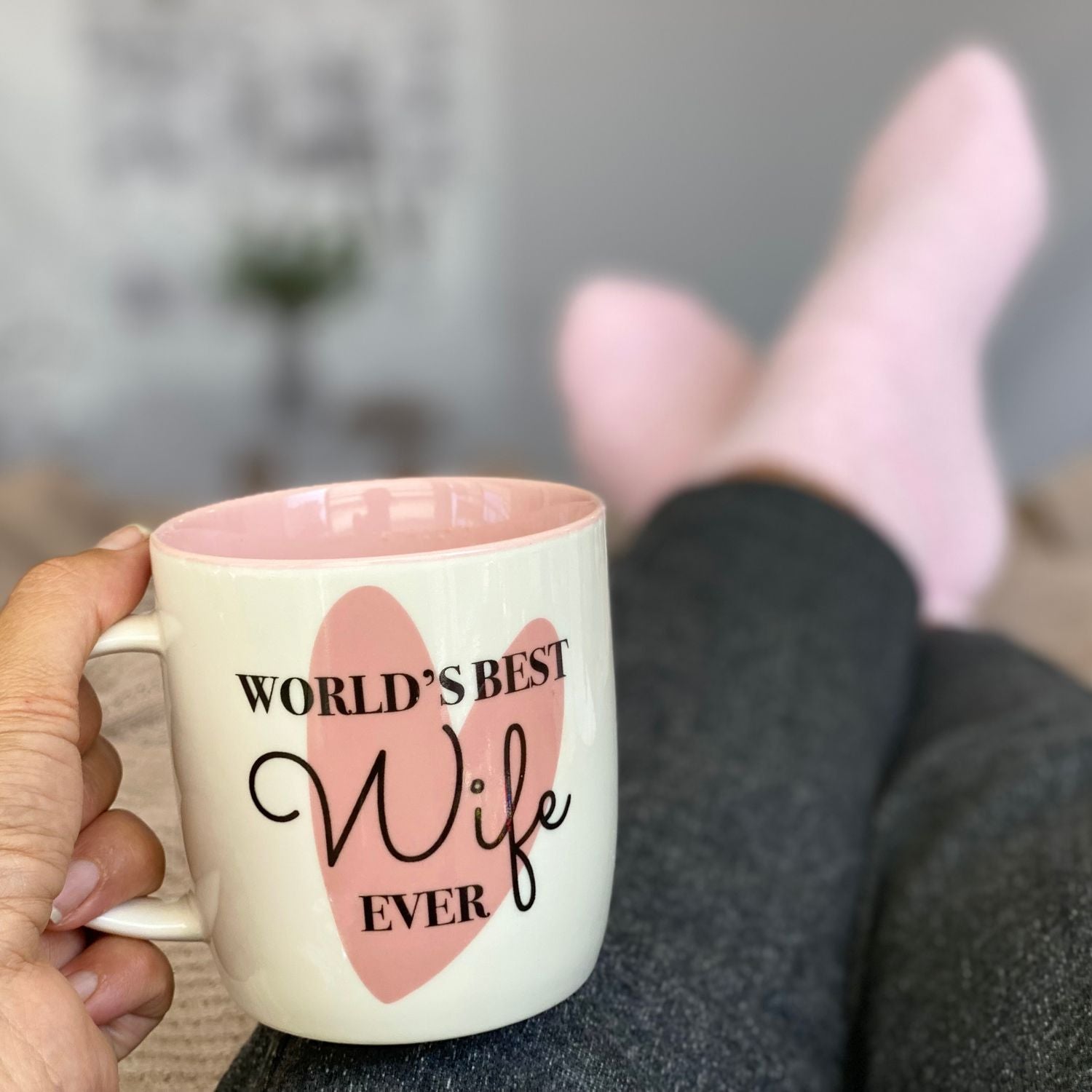 World’s Best Wife Mug &amp; Cozy Socks – Sweet Gift Set