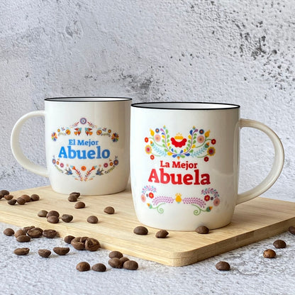 Abuela &amp; Abuelo Gift Mugs – A Colorful Spanish Tribute