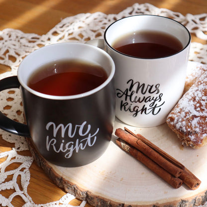 His &amp; Hers Mug Set – Mr. Right &amp; Mrs. Always Right