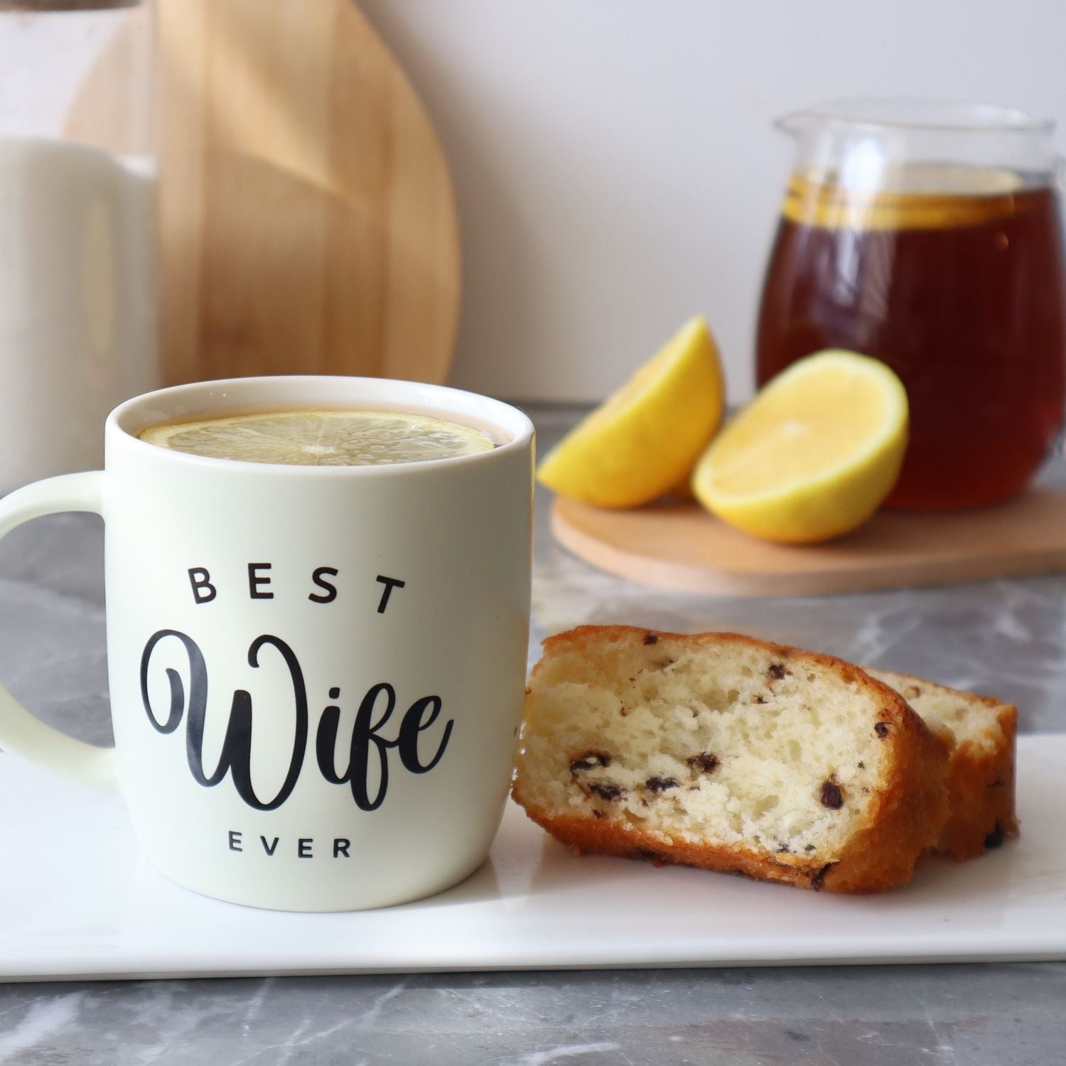 Stylish Wife Gift – Elegant Mug with Soft Socks