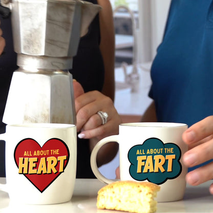 Heart &amp; Fart Mug Set – Love with a Laugh