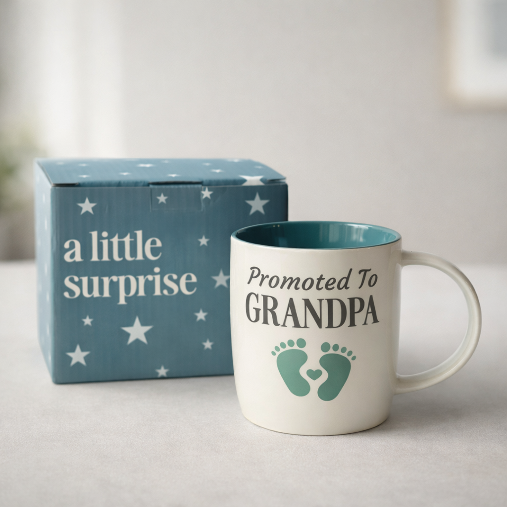 Promoted to Grandpa Mug - Footprint Design