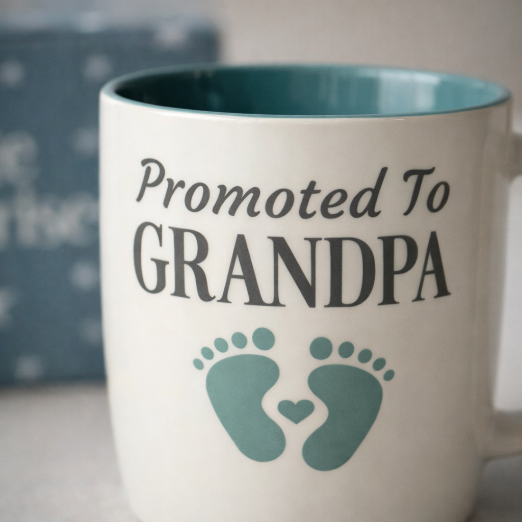 Promoted to Grandpa Mug - Footprint Design
