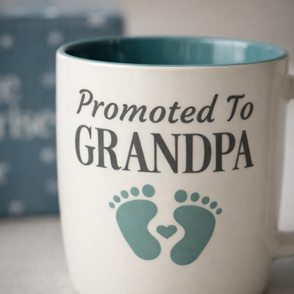 Promoted to Grandpa Mug - Footprint Design
