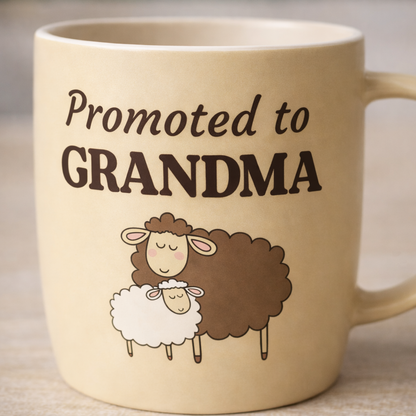 Promoted to Grandpa &amp; Grandma Mugs - Sheep Design