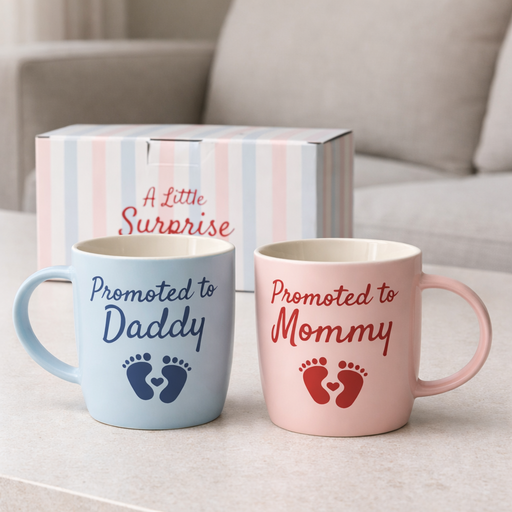 Promoted to Daddy &amp; Mommy Mugs