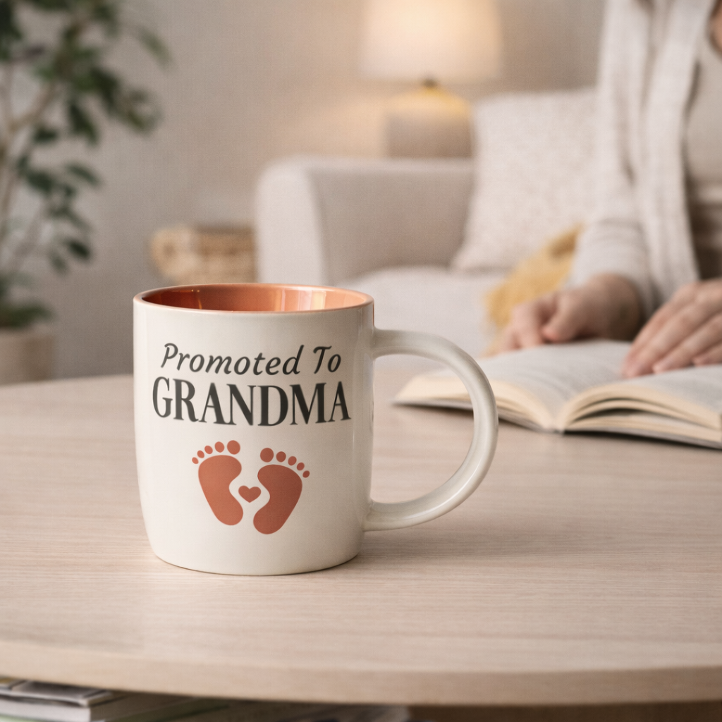 Promoted to Grandma Mug - Footprint Design