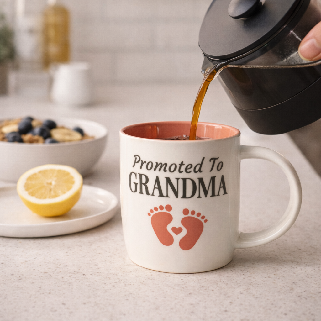 Promoted to Grandma Mug - Footprint Design