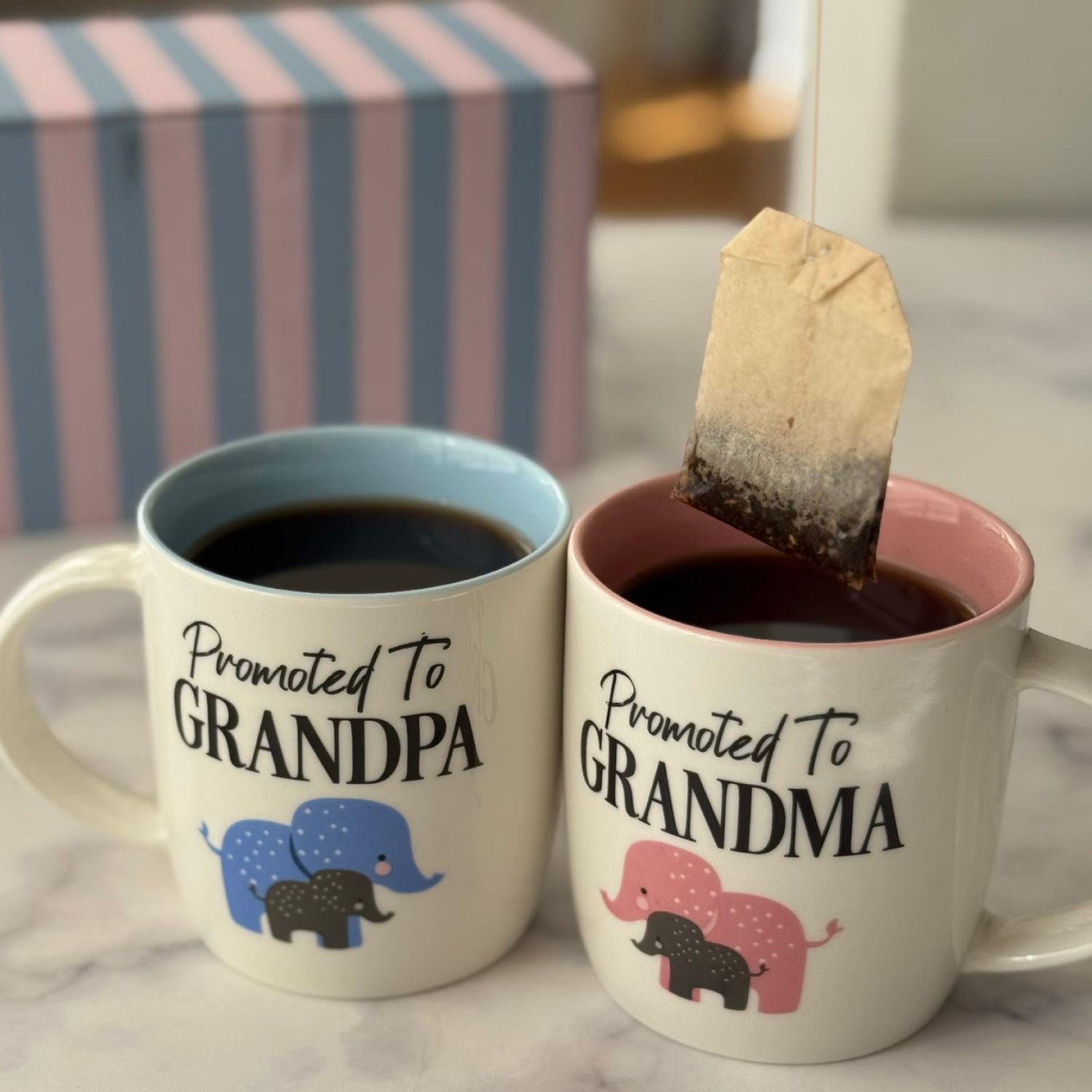 Promoted to Grandma &amp; Grandpa Mug Set – New Grandparents Gift