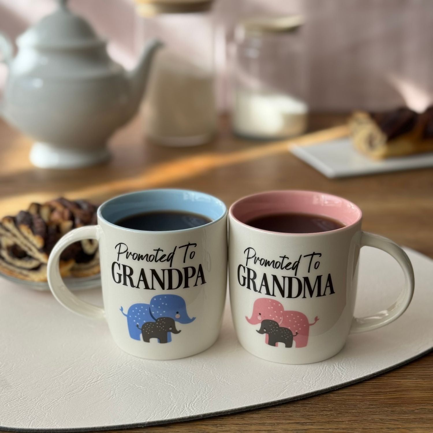 Promoted to Grandma &amp; Grandpa Mug Set – New Grandparents Gift
