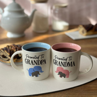 Promoted to Grandma &amp; Grandpa Mug Set – New Grandparents Gift
