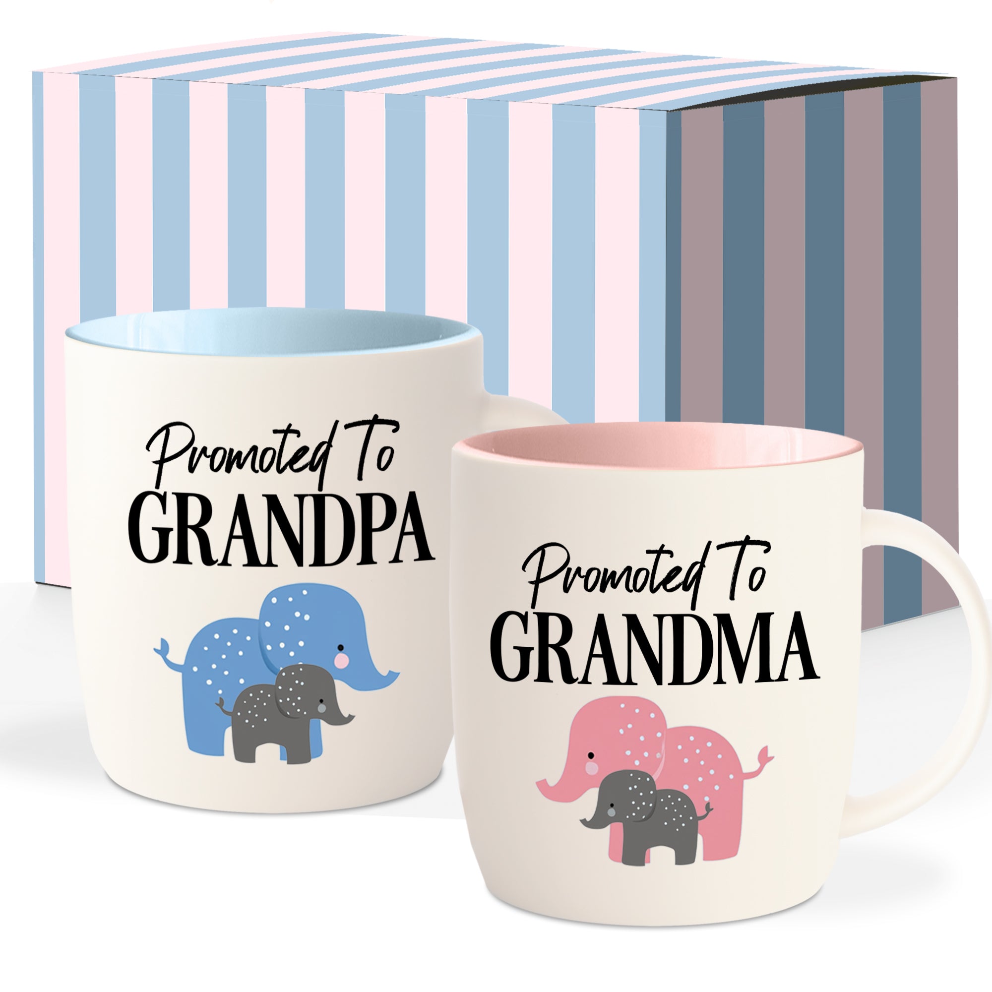 Promoted to Grandma &amp; Grandpa Mug Set – New Grandparents Gift
