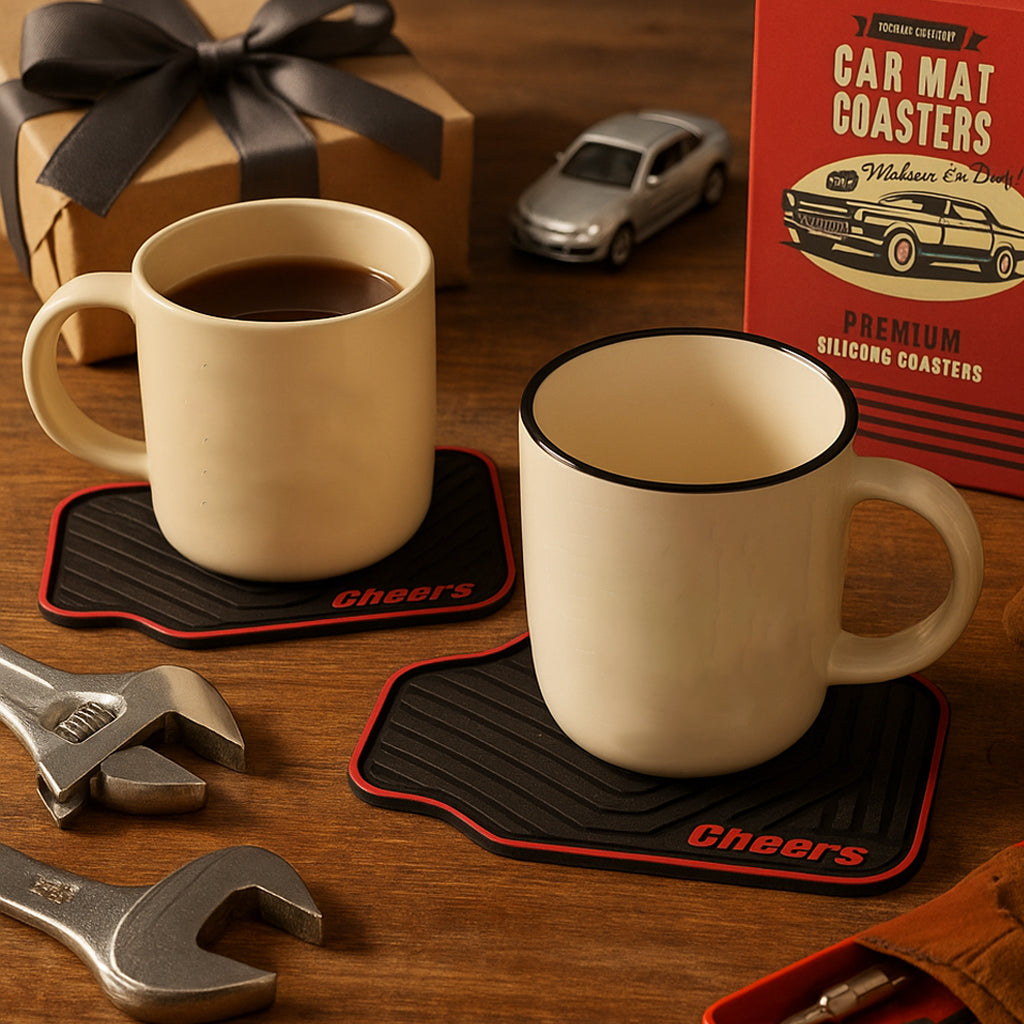Car Mat Coasters – Fun Gift for Car Lovers