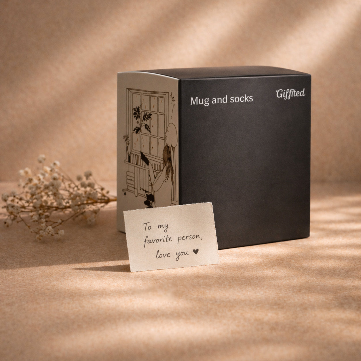 Stylish Wife Gift – Elegant Mug with Soft Socks