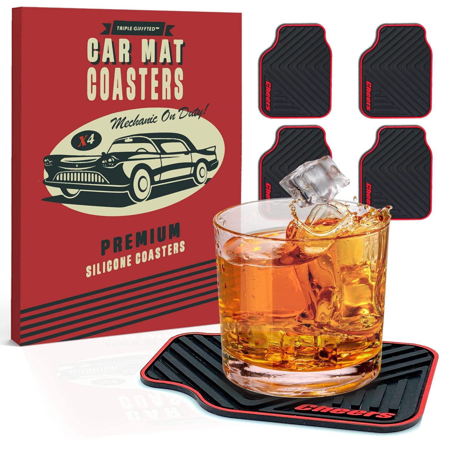 Car Mat Coasters – Fun Gift for Car Lovers