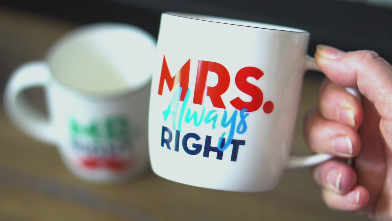 Mr. Right &amp; Mrs. Always Right Mug Set – Bold &amp; Playful